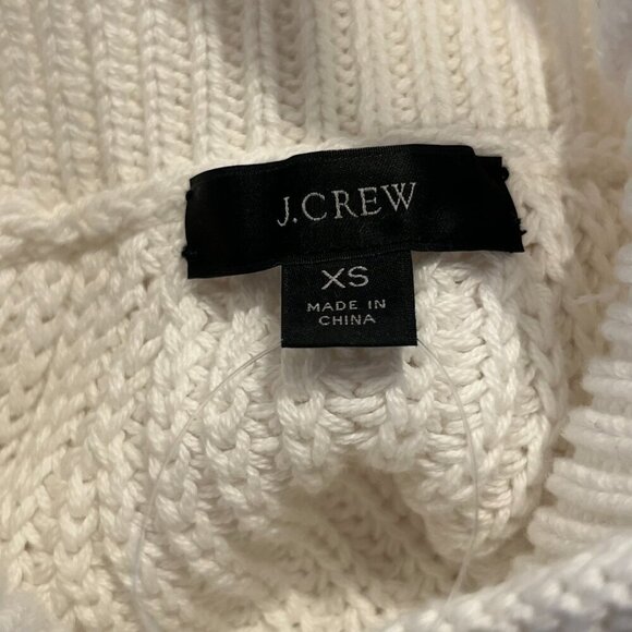 J. CREW Women's Ivory Chunky Knit Relaxed Rollneck Sweater Size XS NEW - Picture 3 of 6